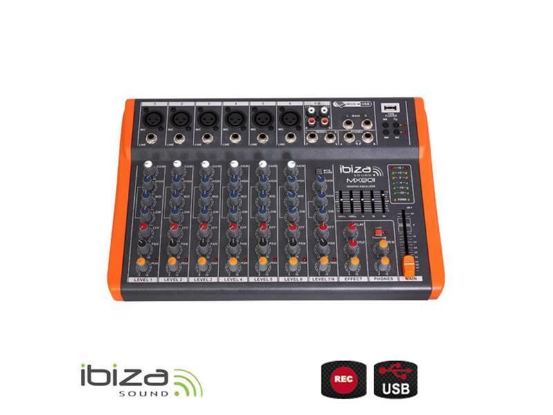 Mixážní pult IBIZA MX801 osmikanálový