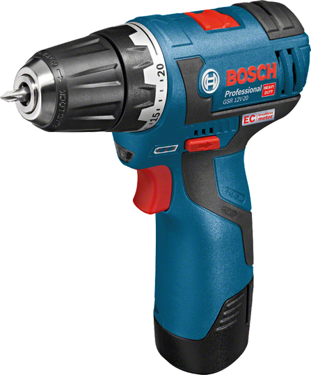 Aku vrtací šroubovák Bosch GSR 12V-20 Professional, 2x AKU 3,0Ah, 06019D4005