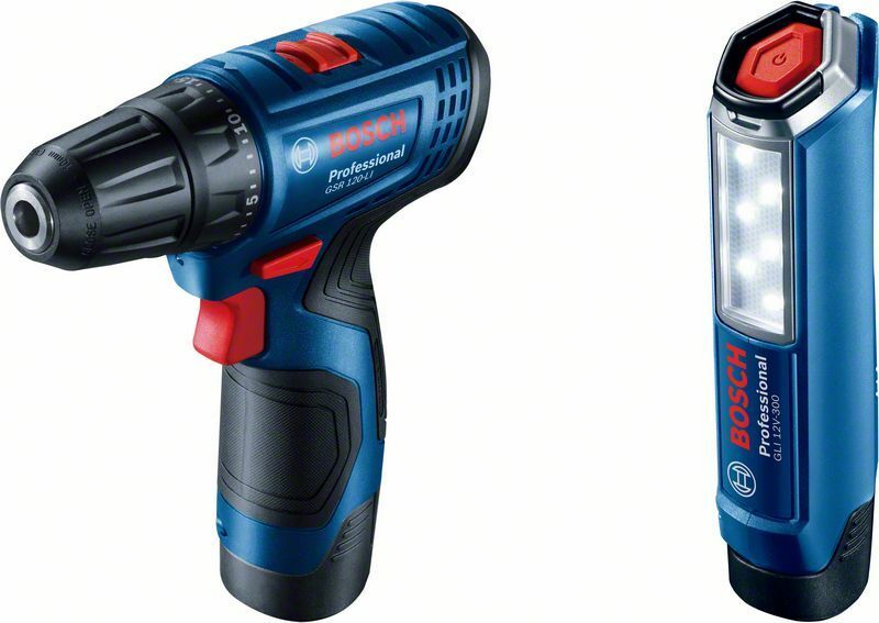 Aku vrtací šroubovák Bosch GSR 120-LI Professional, 2x 2.0Ah, nabíječka, 06019G8004