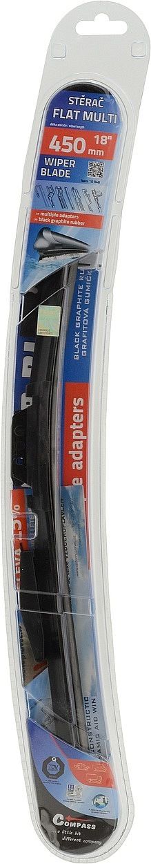 Stěrač FLAT MULTI 450mm - 8 adaptérů, COMPASS