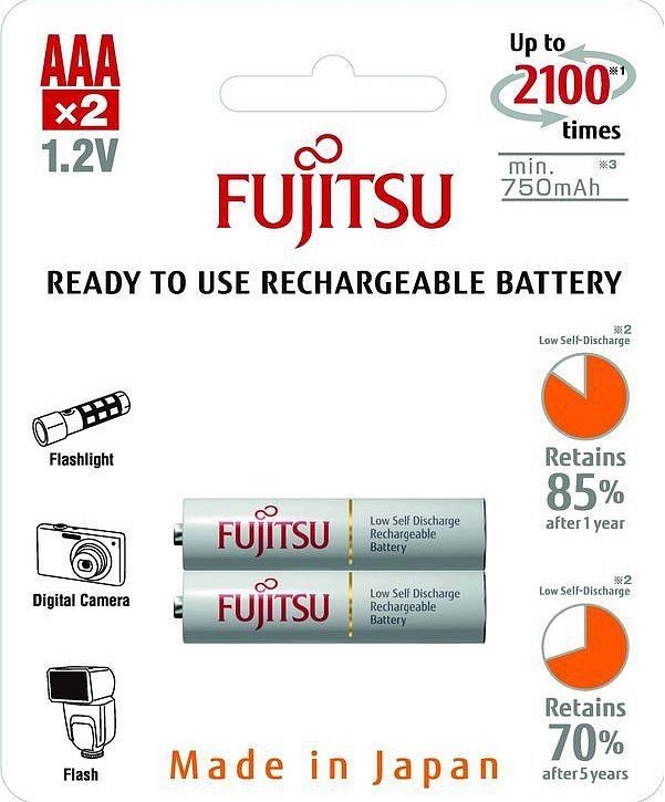 Baterie nabíjecí Fujitsu AAA, 2100 (přednabité) blistr 2ks