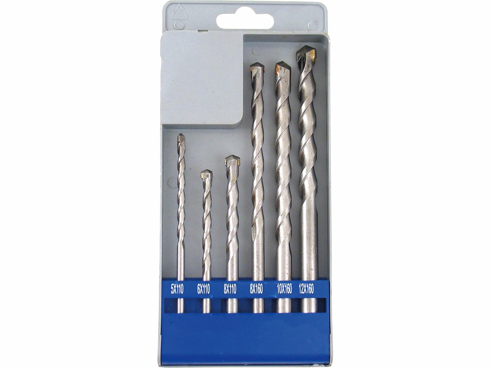 Vrtáky SDS PLUS příklepové do betonu, 6ks, Ř5-6-8x110mm, Ř8-10-12x160mm, EXTOL CRAFT