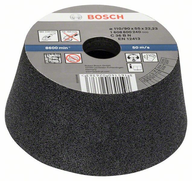 Brusný hrnec, kónický - kámen/beton - 90 mm, 110 mm, 55 mm, 36 - 3165140026383 BOSCH
