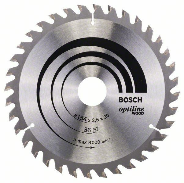 Pilový kotouč Optiline Wood - 184 x 30 x 2,6 mm, 36 - 3165140194051 BOSCH