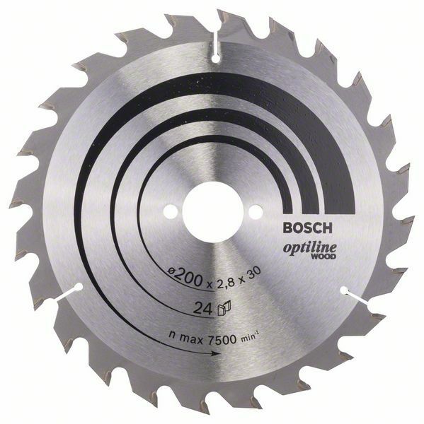 Pilový kotouč Optiline Wood - 200 x 30 x 2,8 mm, 24 - 3165140194129 BOSCH
