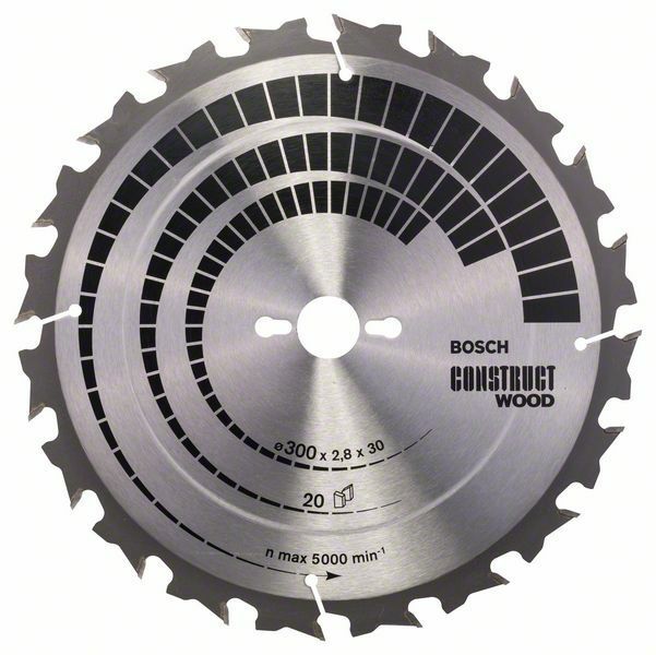 Pilový kotouč Construct Wood - 300 x 30 x 2,8 mm, 20 - 3165140194792 BOSCH