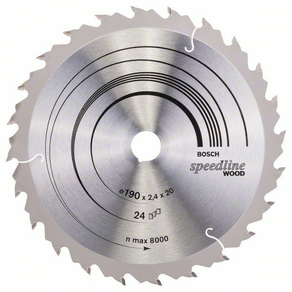 Pilový kotouč Speedline Wood - 190 x 20/16 x 2,6 mm, 24 - 3165140240109 BOSCH