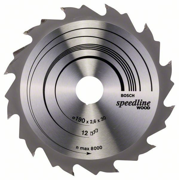Pilový kotouč Speedline Wood - 190 x 30 x 2,6 mm, 12 - 3165140240116 BOSCH