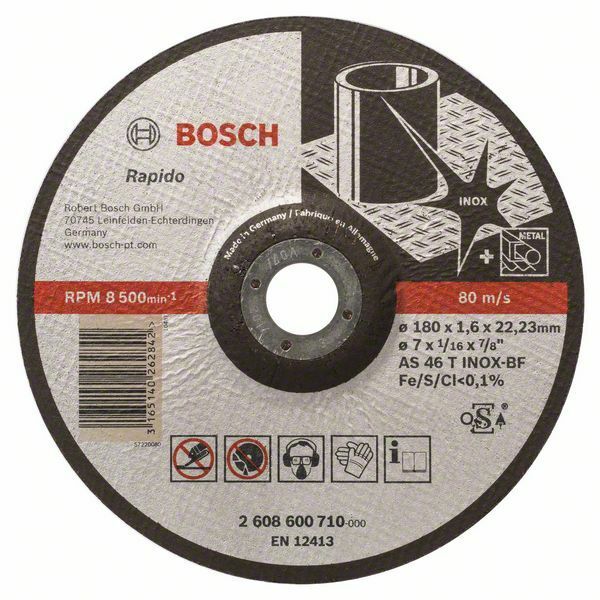 Dělicí kotouč profilovaný Expert for Inox - Rapido - AS 46 T INOX BF, 180 mm, 1,6 mm - 316 BOSCH