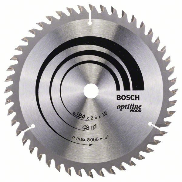 Pilový kotouč Optiline Wood - 184 x 16 x 2,6 mm, 48 - 3165140373630 BOSCH