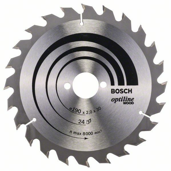 Pilový kotouč Optiline Wood - 190 x 30 x 2,0 mm, 24 - 3165140373678 BOSCH