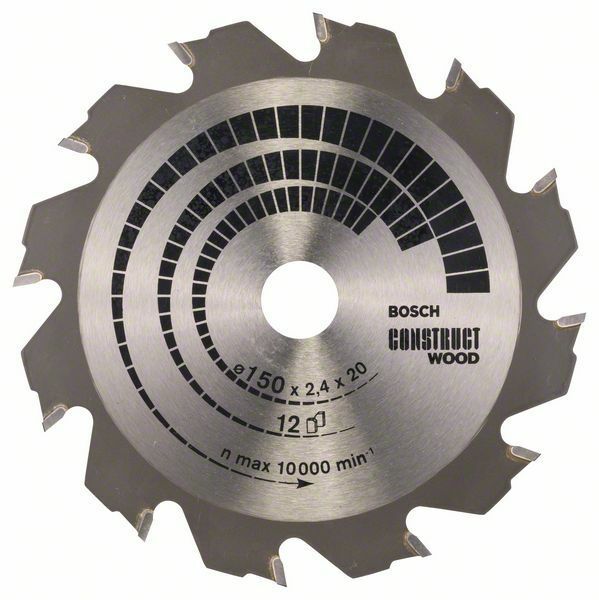 Pilový kotouč Construct Wood - 150 x 20/16 x 2,4 mm, 12 - 3165140373814 BOSCH