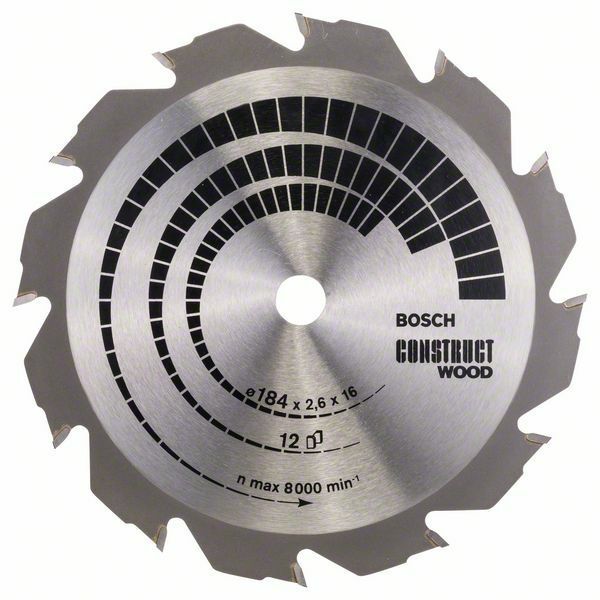 Pilový kotouč Construct Wood - 184 x 16 x 2,6 mm, 12 - 3165140373821 BOSCH