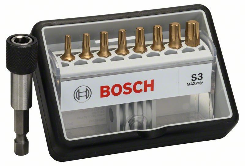 (8+1)dílná sada šroubovacích bitů Robust Line, S Max Grip 25 mm, (8+1)dílná sada - 3165140 BOSCH
