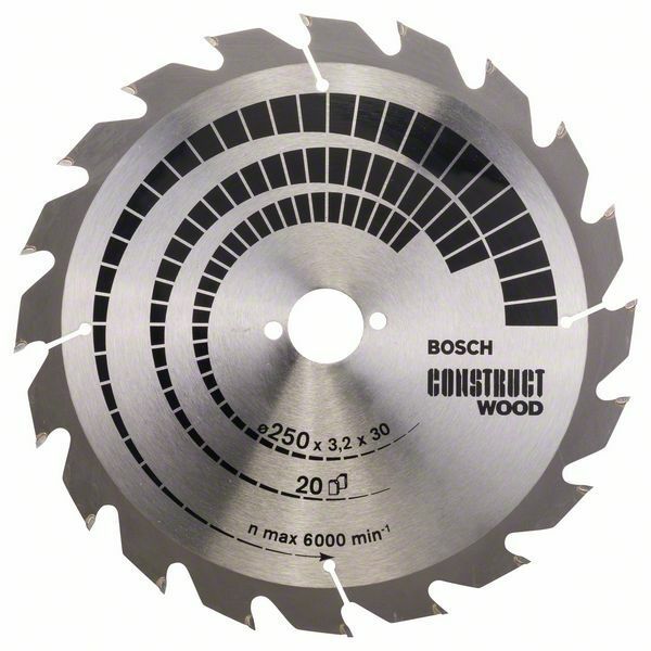 Pilový kotouč Construct Wood - 250 x 30 x 3,2 mm, 20 - 3165140455626 BOSCH