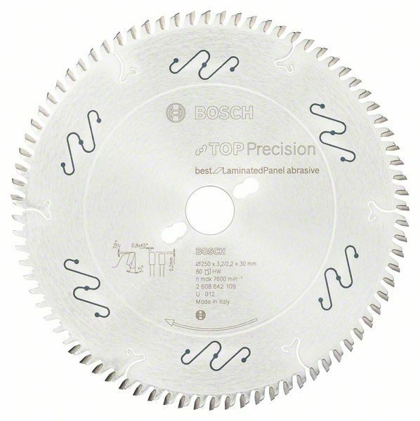 Pilový kotouč do okružních pil Top Precision Best for Laminated Panel Abrasive - 250 x 30 BOSCH