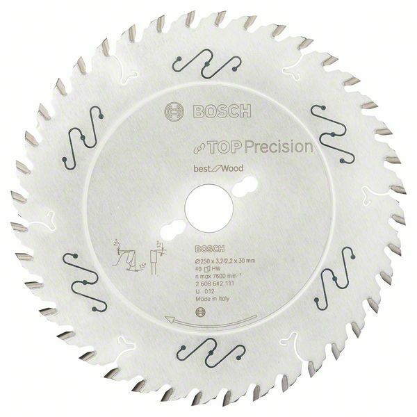 Pilový kotouč do okružních pil Top Precision Best for Wood - 250 x 30 x 3,2 mm, 40 - 31651 BOSCH