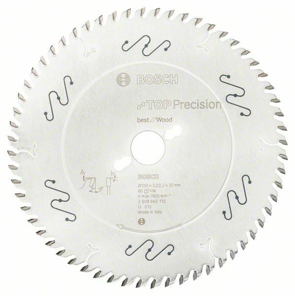 Pilový kotouč do okružních pil Top Precision Best for Wood - 250 x 30 x 3,2 mm, 60 - 31651 BOSCH