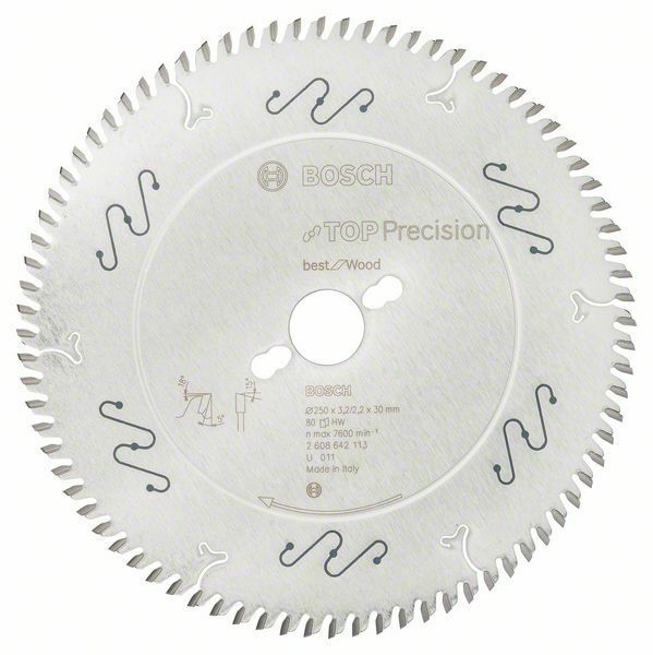 Pilový kotouč do okružních pil Top Precision Best for Wood - 250 x 30 x 3,2 mm, 80 - 31651 BOSCH