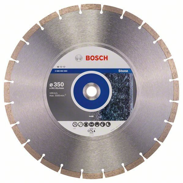 Diamantový dělicí kotouč Standard for Stone - 350 x 20,00+25,40 x 3,1 x 10 mm - 3165140581 BOSCH
