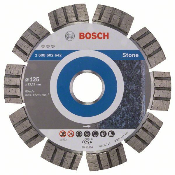 Diamantový dělicí kotouč Best for Stone - 125 x 22,23 x 2,2 x 12 mm - 3165140581486 BOSCH