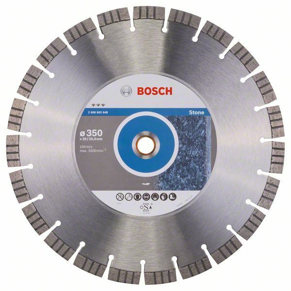 Diamantový dělicí kotouč Best for Stone - 350 x 20,00+25,40 x 3,2 x 15 mm - 3165140581547 BOSCH