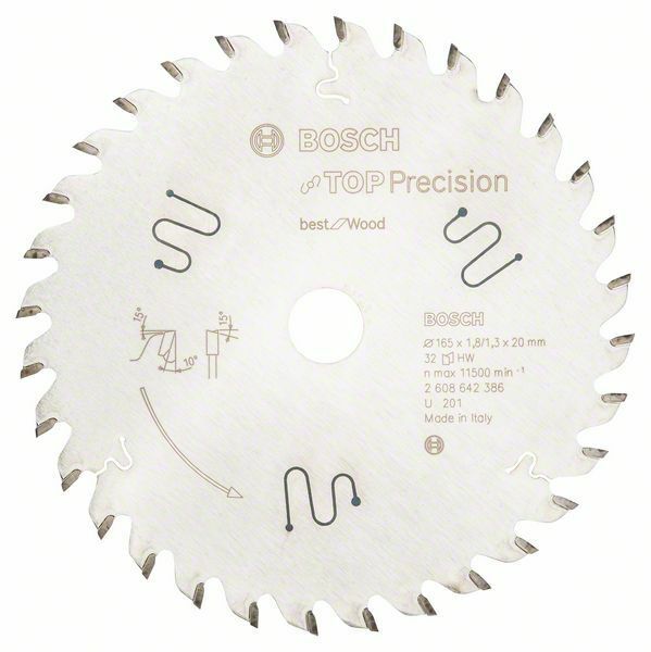 Pilový kotouč do okružních pil Top Precision Best for Wood - 165 x 20 x 1,8 mm, 32 - 31651 BOSCH