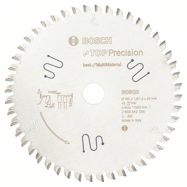 Pilový kotouč do okružních pil Top Precision Best for Multi Material - 165 x 20 x 1,8 mm, BOSCH