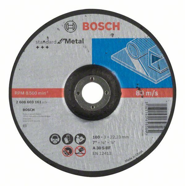 Dělicí kotouč profilovaný Standard for Metal - A 30 S BF, 180 mm, 22,23 mm, 3,0 mm - 31651 BOSCH