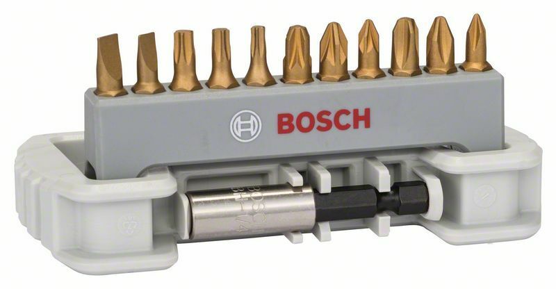 11dílná sada šroubovacích bitů včetně držáku bitů - PH1; PH2; PH3; PZ1; PZ2; PZ3; T15; T20 BOSCH