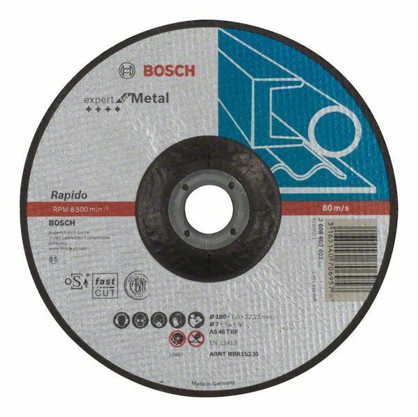 Dělicí kotouč profilovaný Expert for Metal – Rapido - AS 46 T BF, 180 mm, 1,6 mm - 3165140 BOSCH