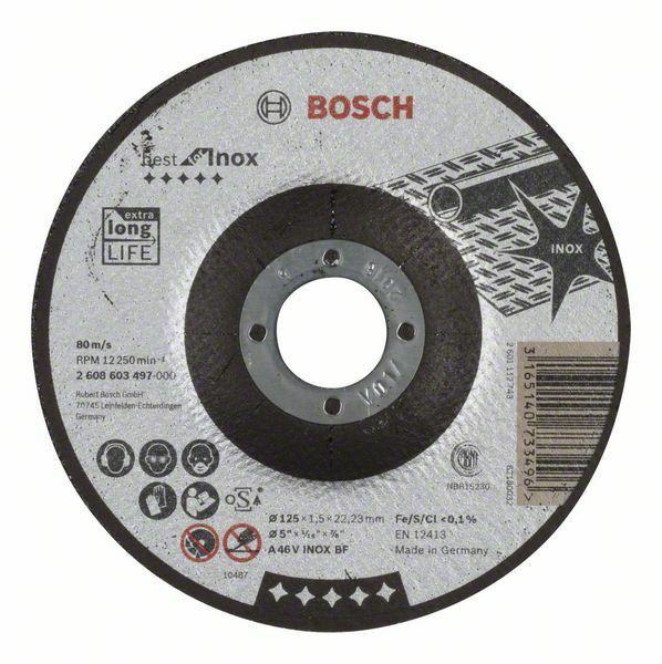 Dělicí kotouč profilovaný Best for Inox - A 46 V INOX BF, 125 mm, 1,5 mm - 3165140733496 BOSCH