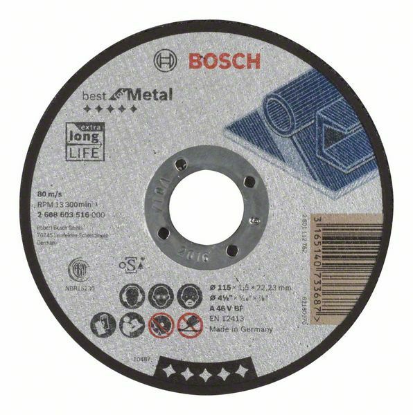 Dělicí kotouč rovný Best for Metal - A 46 V BF, 115 mm, 1,5 mm - 3165140733687 BOSCH