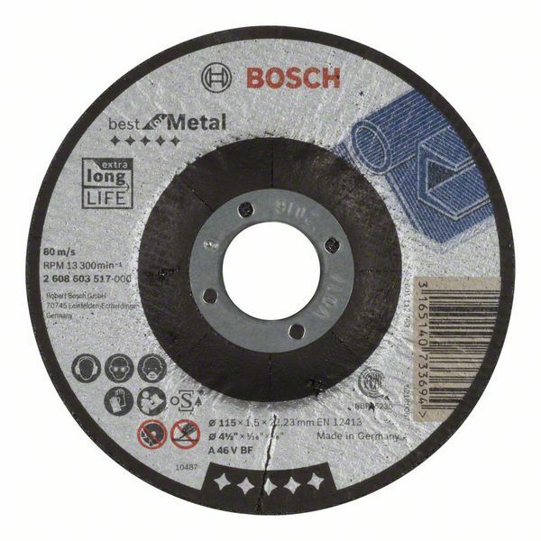 Dělicí kotouč profilovaný Best for Metal - A 46 V BF, 115 mm, 1,5 mm - 3165140733694 BOSCH