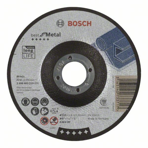 Dělicí kotouč profilovaný Best for Metal - A 46 V BF, 125 mm, 1,5 mm - 3165140733717 BOSCH