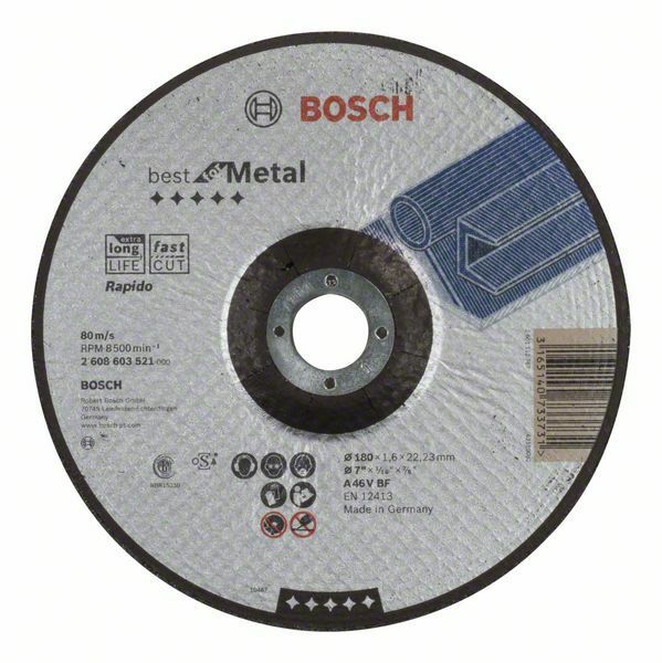 Dělicí kotouč profilovaný Best for Metal – Rapido - A 46 V BF, 180 mm, 1,6 mm - 3165140733 BOSCH