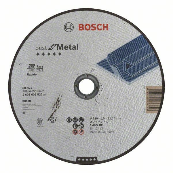 Dělicí kotouč rovný Best for Metal – Rapido - A 46 V BF, 230 mm, 1,9 mm - 3165140733748 BOSCH