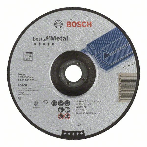 Dělicí kotouč profilovaný Best for Metal - A 30 V BF, 180 mm, 2,5 mm - 3165140733816 BOSCH