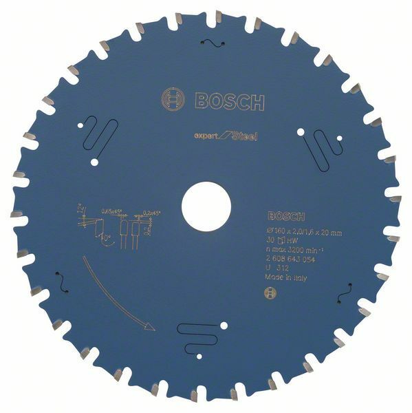 Pilový kotouč do okružních pil Expert for Steel - 160 x 20 x 2,0 mm, 30 BOSCH