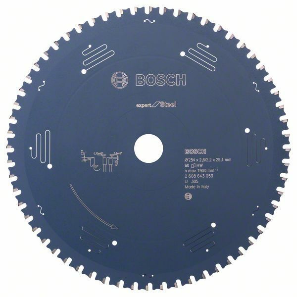 Pilový kotouč do okružních pil Expert for Steel - 254 x 25,4 x 2,2 mm, 60 BOSCH