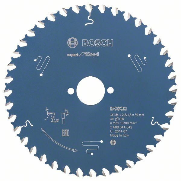 Pilový kotouč Expert for Wood; 184 x 30 x 2,6 mm, 40 - 3165140796088 BOSCH