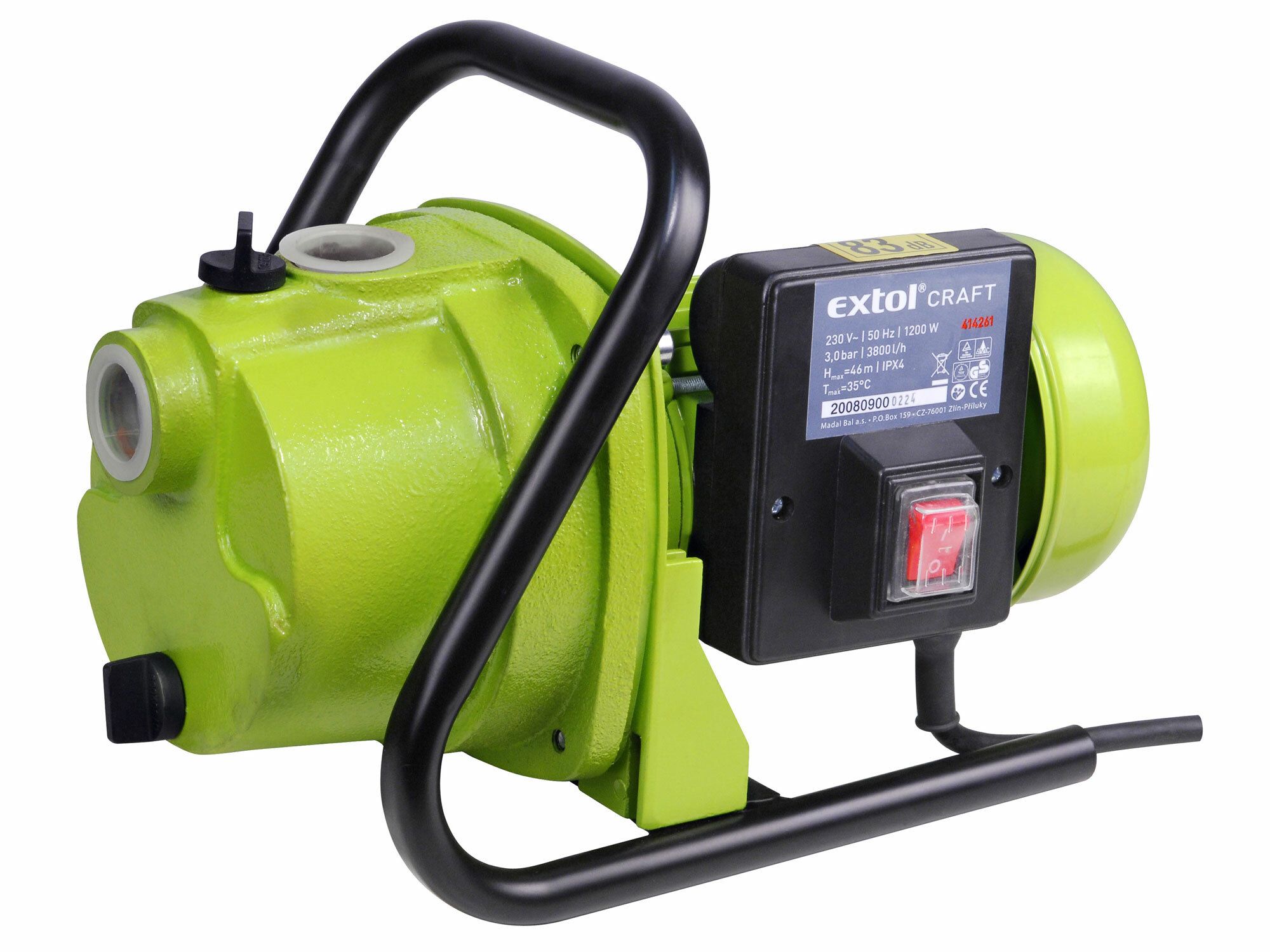 Čerpadlo el. proudové, 1200W, 3800l/hod, EXTOL CRAFT, 414261