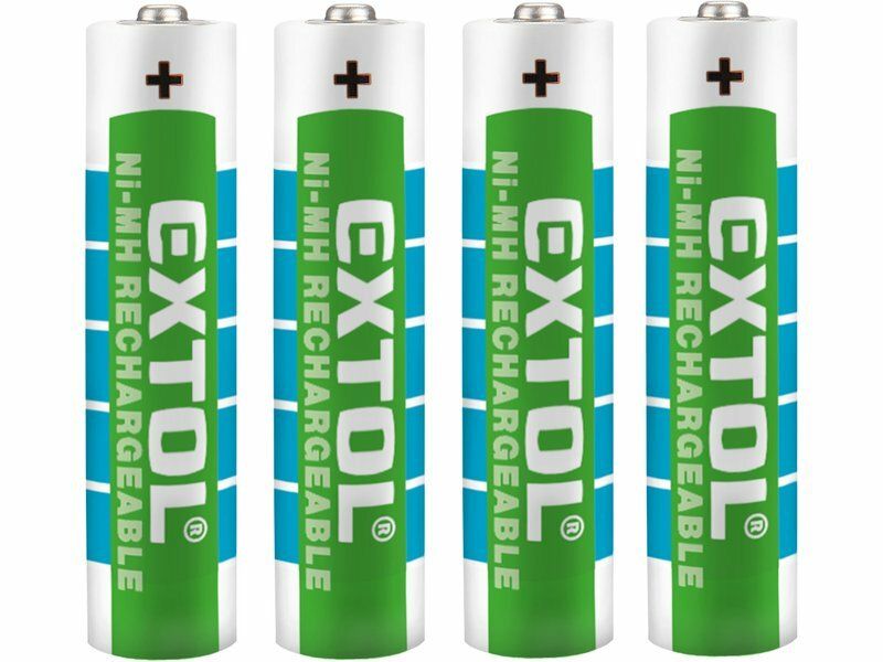 Baterie nabíjecí, 4ks, AAA (HR03), 1,2V, 1000mAh, NiMh EXTOL-ENERGY