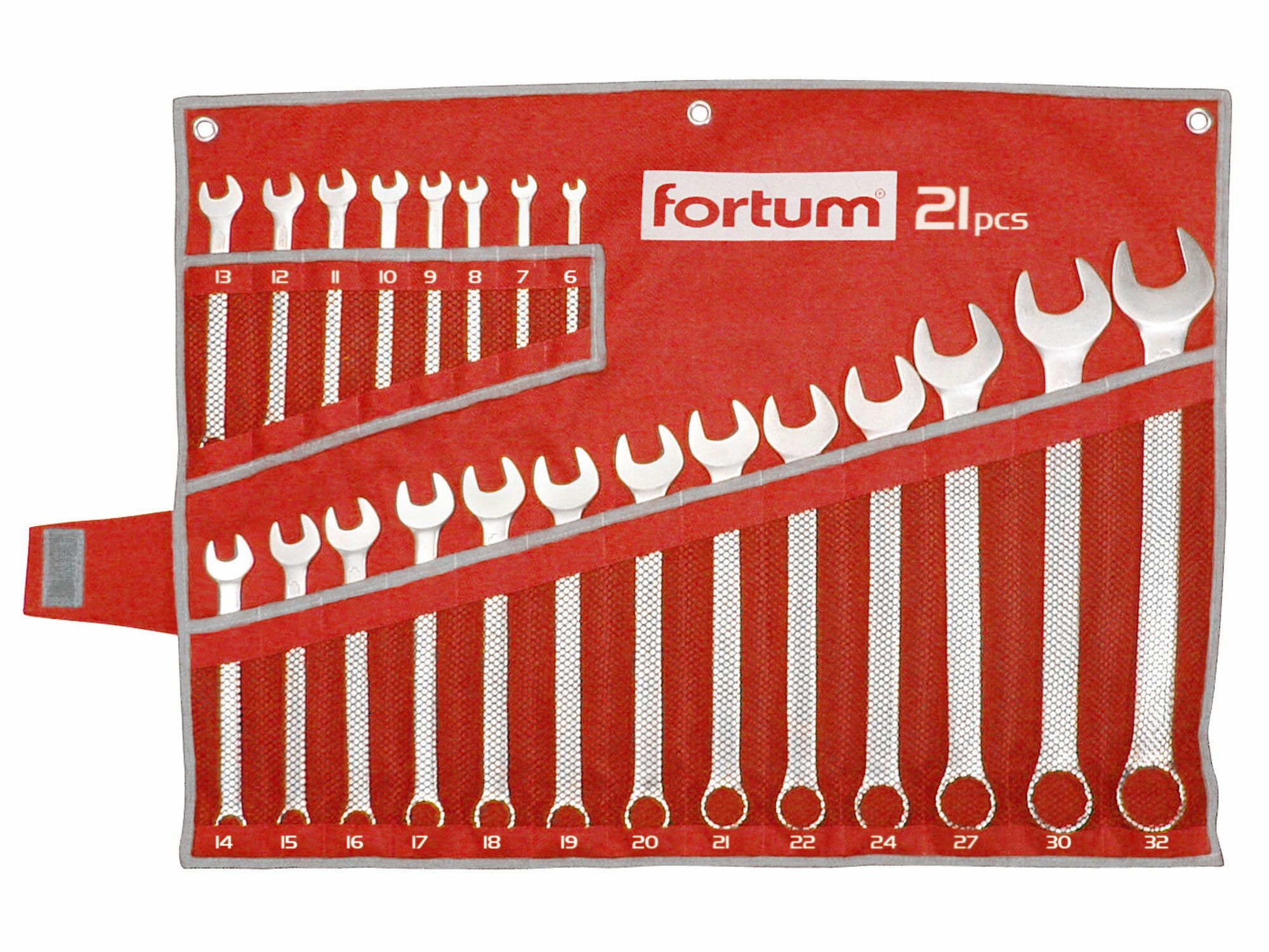 Klíče očkoploché, sada 21ks, FORTUM