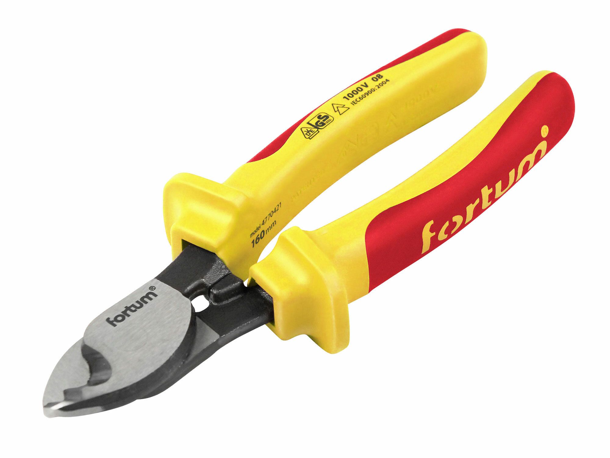 Kleště štípací kabelové, 160mm, max. průměr stříhaného kabelu 9,5mm, 61CrV5, FORTUM