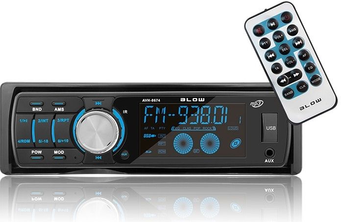 Autorádio BLOW AVH-8674 MP3, USB, SD, MMC, FM, dálkové ovládání, různé barvy podsvícení