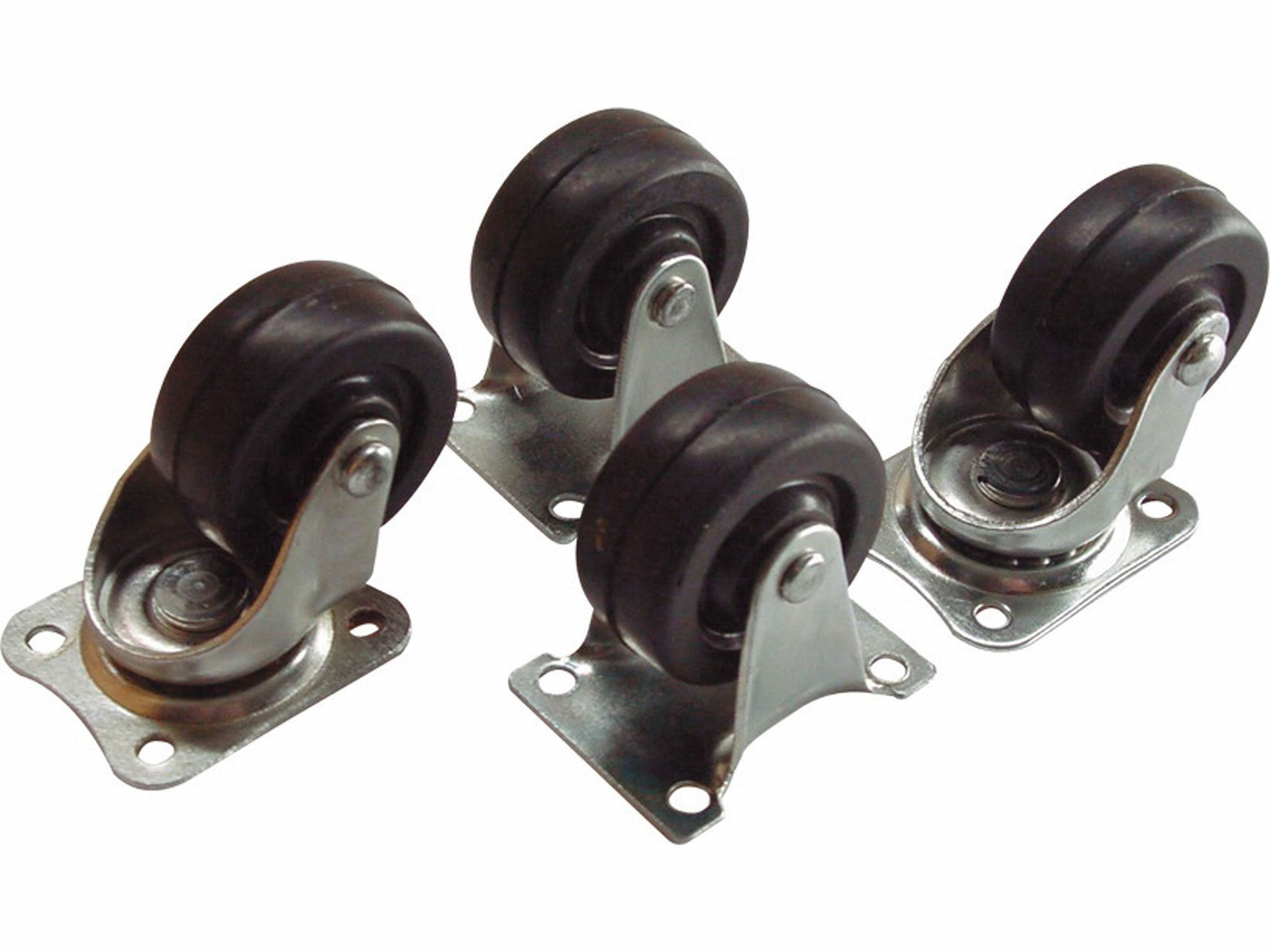 Kolečka plastová otočná, sada 4ks, O 40mm, šířka 16mm, rozměr kovové zákl. 45x40mm