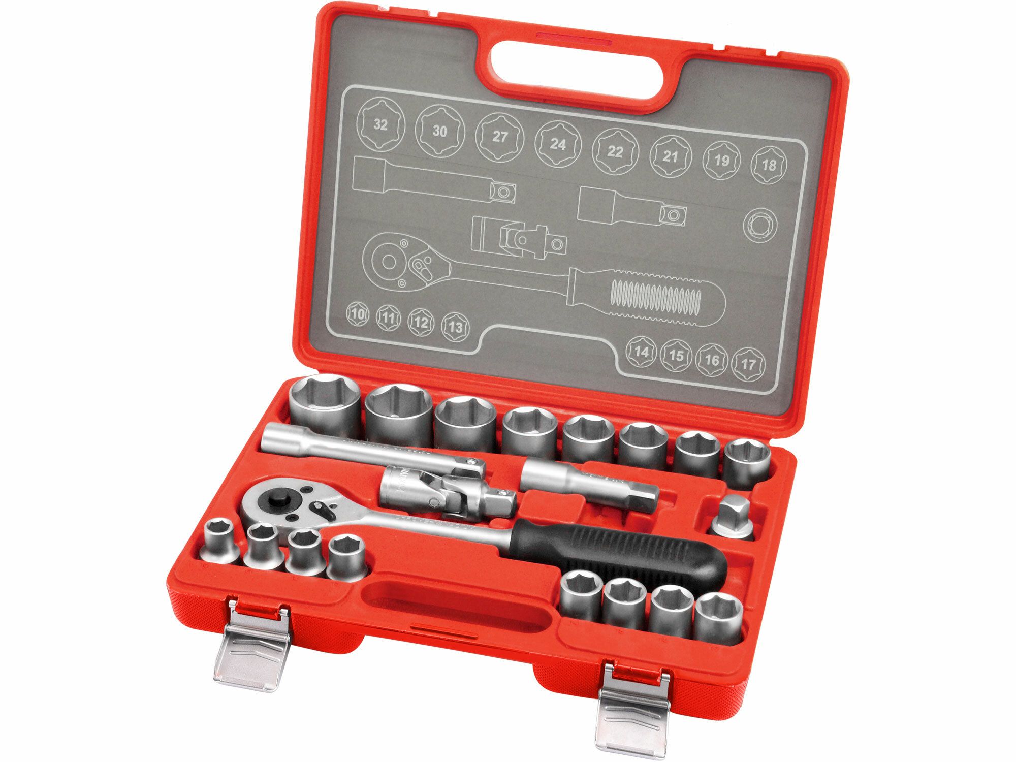 Hlavice nástrčné, sada 21ks, 1/2" EXTOL-PREMIUM