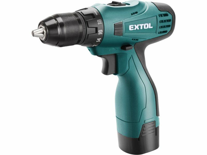 Vrtací šroubovák aku, 16,6V Li-ion, 1300mAh, dvě baterie, záruka 3 roky, 8791151 EXTOL INDUSTRIAL
