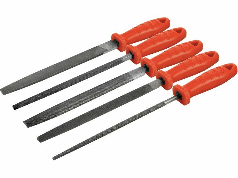 Pilníky, 5ks, 200mm, plochošpičatý, úsečový, kruhový, tříhranný, čtyřhranný, EXTOL PREMIUM